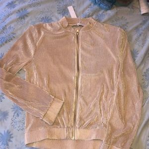 Champagne bomber jacket